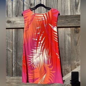 Tibi Pink and Orange Tropical Dress